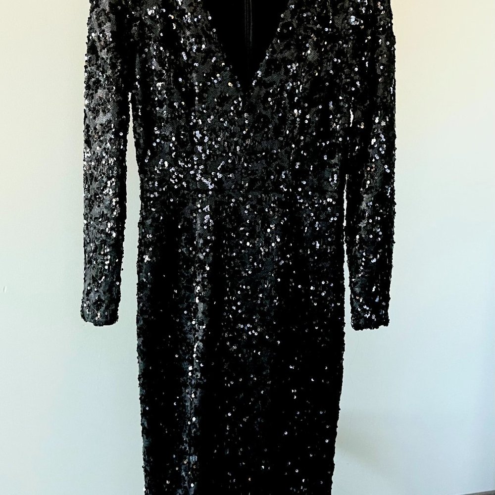 Dress The Population Black Sequin Dress
